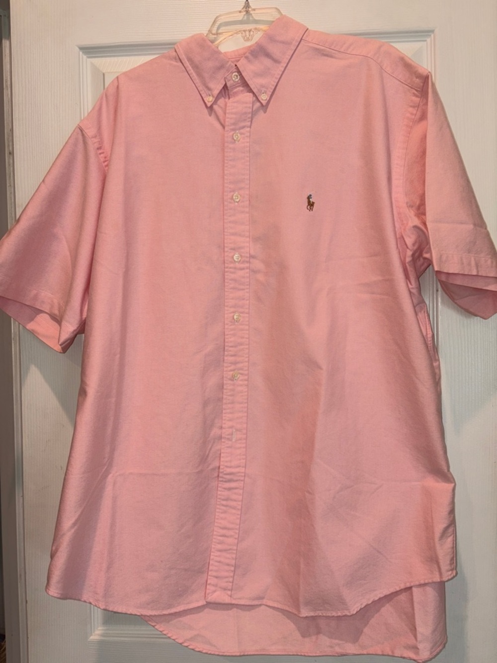 Polo by Ralph Lauren Light Pink Short-Sleeve Button-Down Shirt, XL